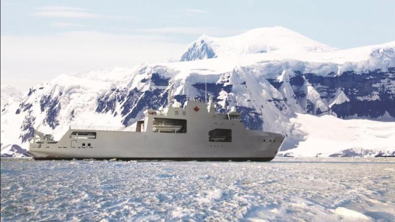 سفينة القطب الشمالي والدورية البعيدة عن الشاطئ فئة Harry DeWolf. الصورة: Thales