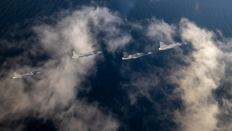 مقاتلة Gripen E تدخل مرحلة التسليم المتوالي للقوات الجوية البرازيلية والسويدية. الصورة: Saab