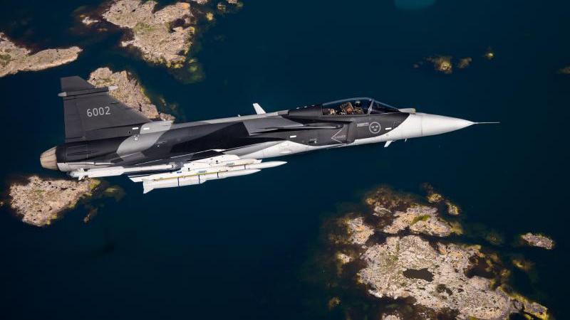 Gripen E with Meteor over islands
