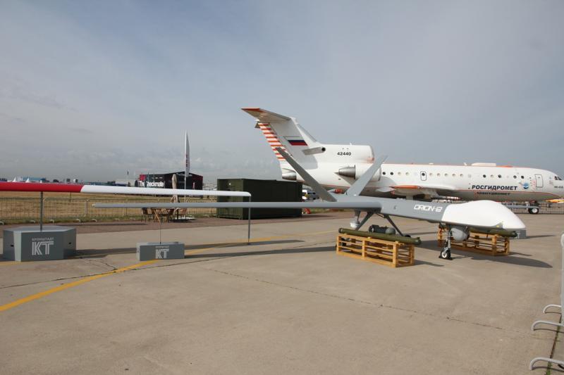 سيتم عرض العربة الجوية غير الآهلة ذات الارتفاع المتوسط والمكوث الطويل في الجو Orion-E MALE في إعداد الاستطلاع/ الضربة الأولى للمرة الأولى عالمياً في معرض دبي للطيران 2021. الصورة:  Rosoboronexport