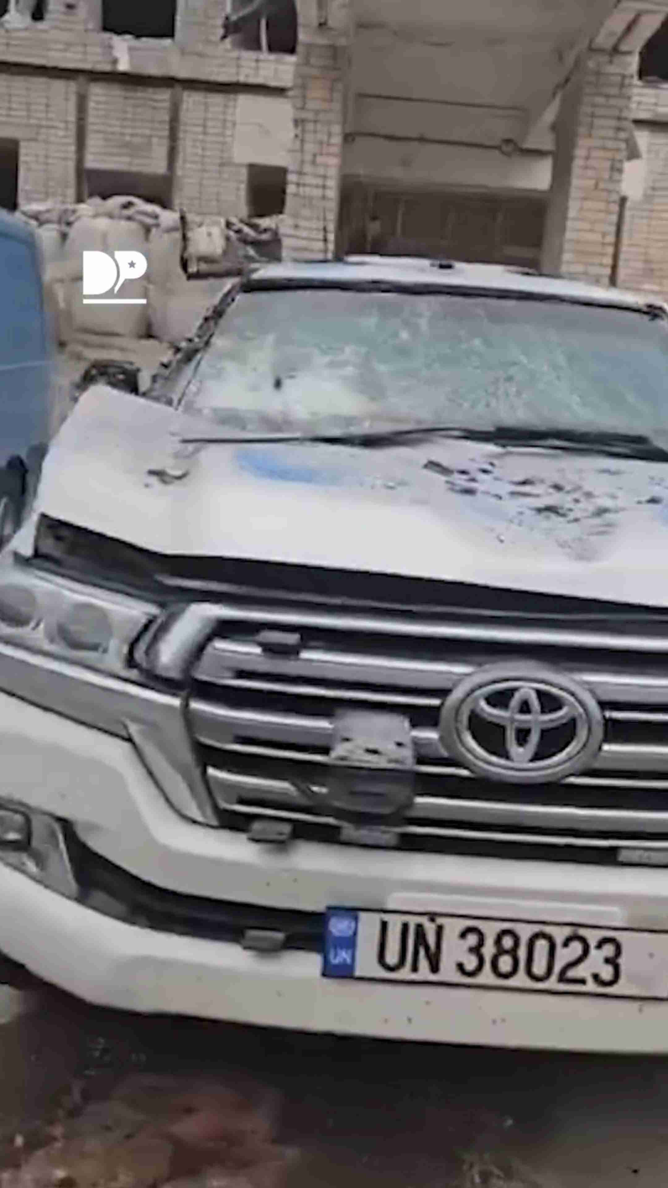 United Nations Humanitarian Convoy Vehicle Withstands Drone Strike in Ukraine   