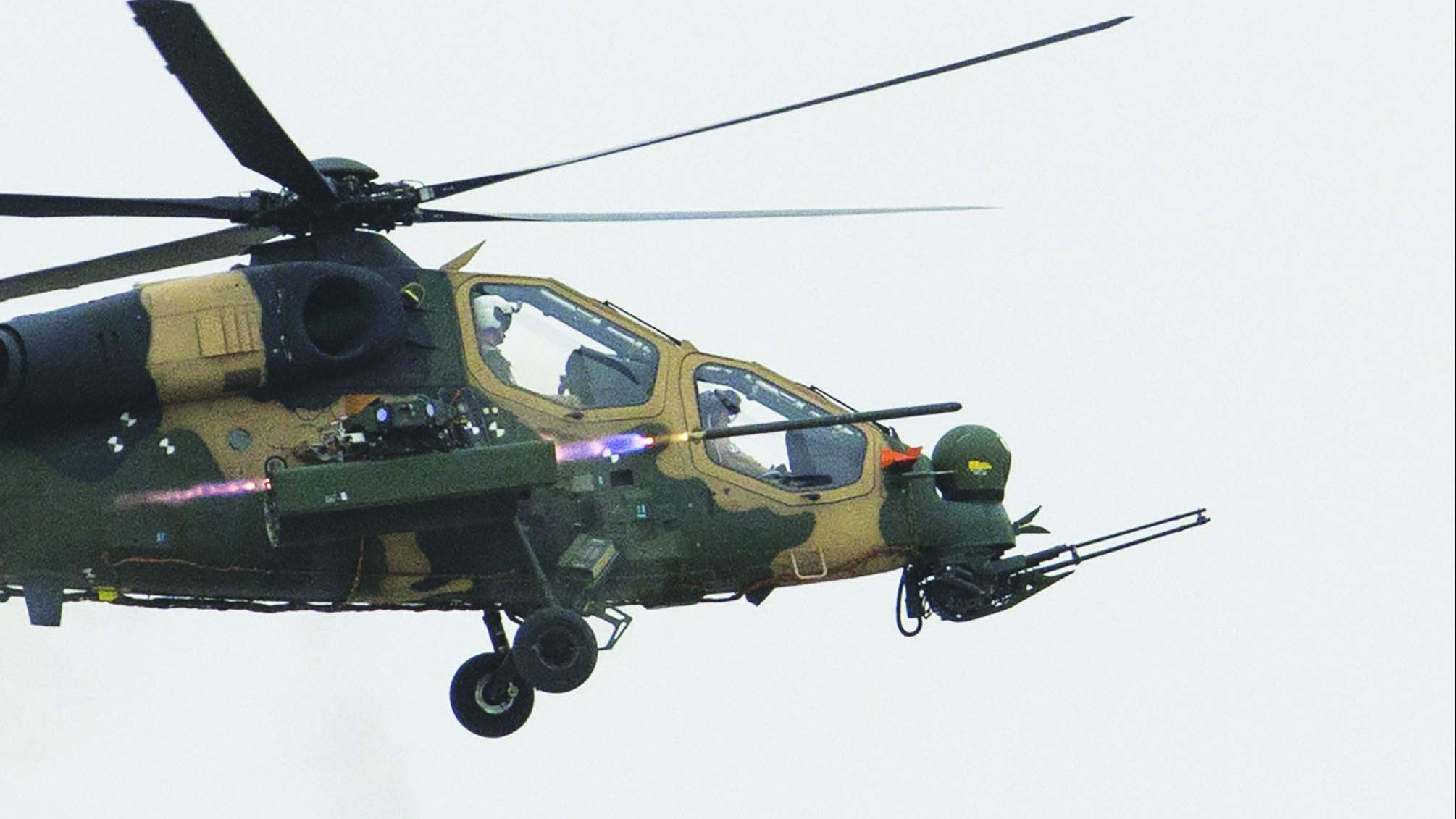 صاروخ CIRIT الموجه ليزرياً بعيد إطلاقه من الطوافة الهجومية T-129 ATAK.