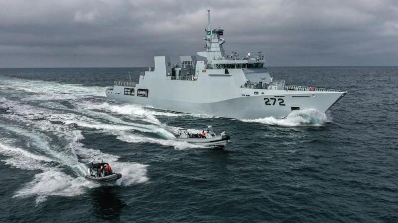 PNS Tabuk during sea trials LR