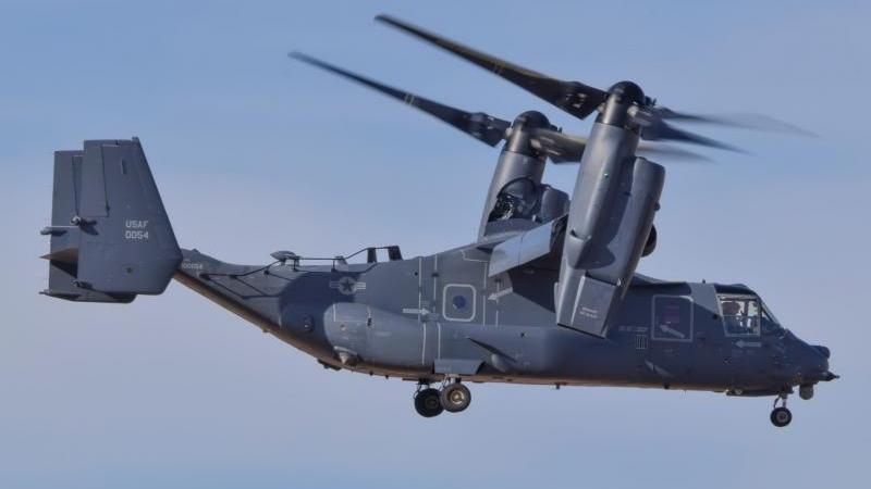 طائرة CV-22 تابعة لسلاح الجو الأميركي تكمل أول رحلة طيران مجهزة بالتحسينات التي خضعت لها المشافر الانسيابية