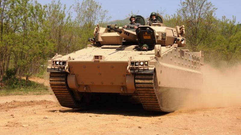 Redback infantry fighting vehicle demonstrates maneuvers for ROK Army trial