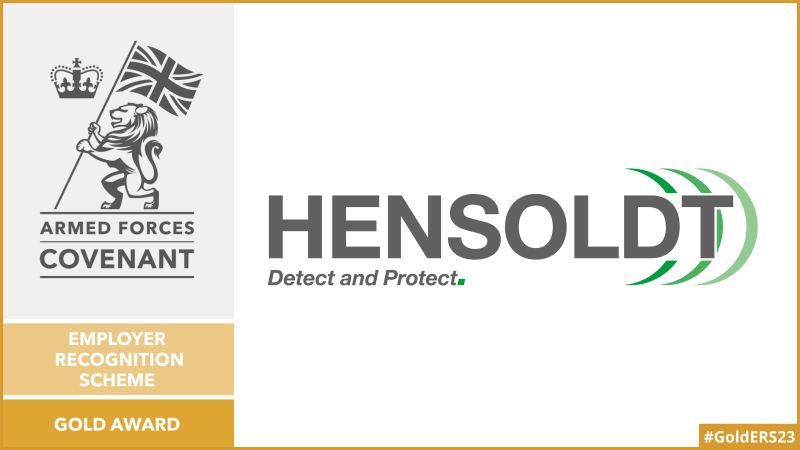 Peter Dillon, Managing Director, HENSOLDT UK – source: HENSOLDT UK ERS Gold Award Logo – source: Defence Employer Recognition Scheme