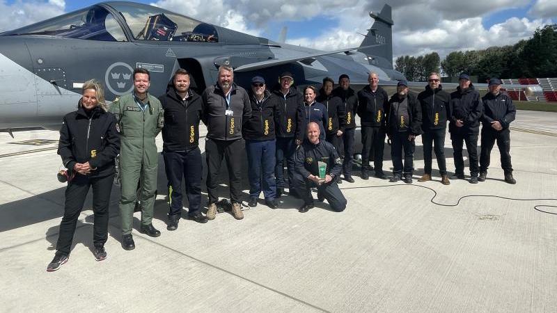 Saab s Gripen E team at RIAT 2023
