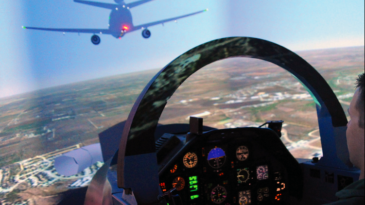 Northrop Grumman’s joint all-domain immersive environments deliver virtual, networked mission rehearsal and warfighter training. (Photo Credit: Northrop Grumman) 