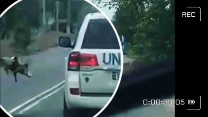 United Nations Humanitarian Convoy Vehicle Withstands Drone Strike in Ukraine   