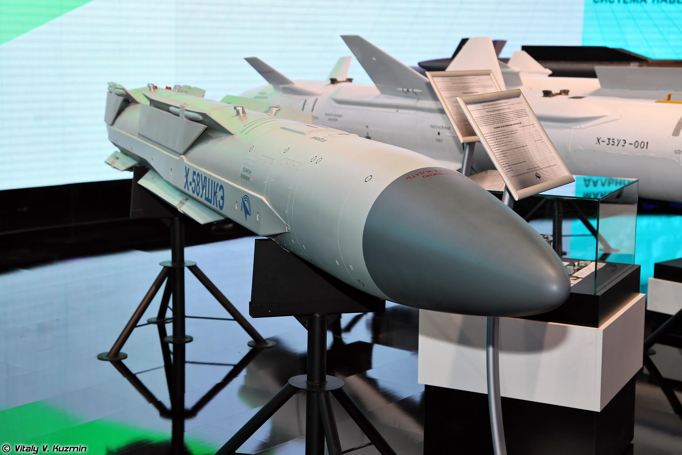 الصاروخ Kh-58UShKE وهو اشتقاق التصدير الأحدث من السلاح المعروف لدى حلف شمال الأطلسي «الناتو» NATO بتسمية AS-11 Kilter. الصورة: Rosoboronexport