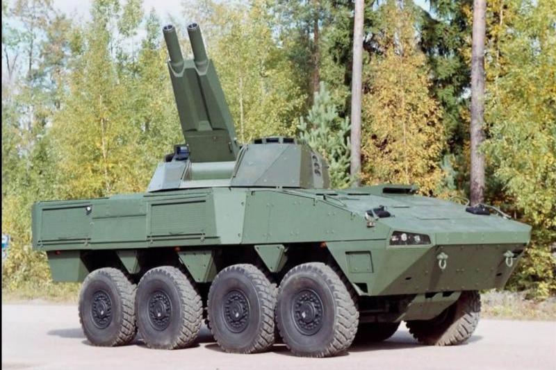  -	نظام الهاون المتقدم AMOS عيار 120 ملم صنع Patria Hagglunds