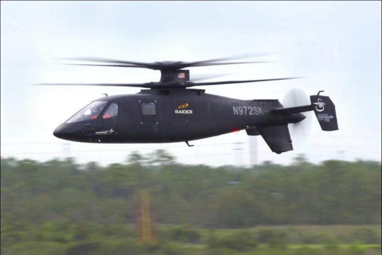 The Sikorsky S-97 RAIDER flies during a demo in October for Army Chief of Staff Gen. James C. McConville, the Army’s FVL Cross Functional Team and PEO Aviation. Photo Credit: Sikorsky, a Lockheed Martin company