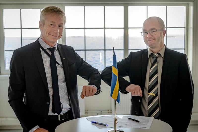Project leaders Hans Egonsson FMV and Magnus Johansson Saab