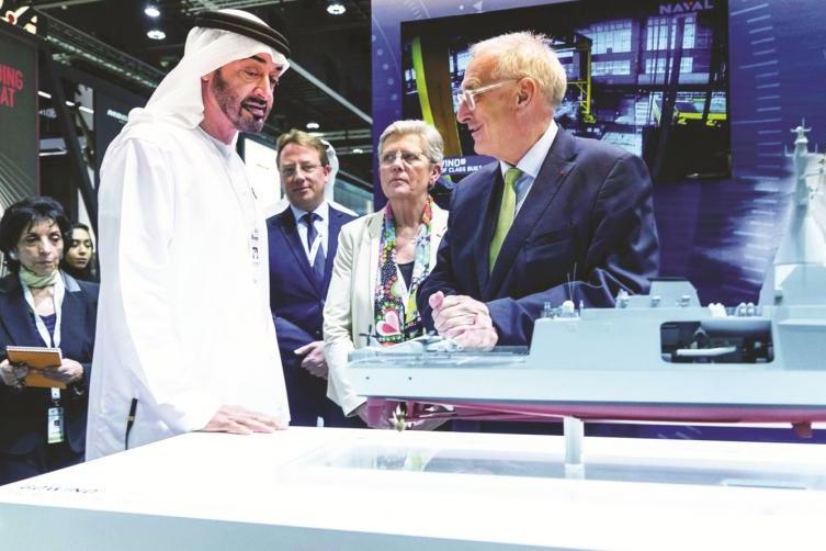 سمو الشيخ محمد بن زايد آل نهيان في زيارة لجناح شركة Naval Group