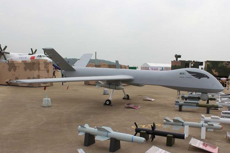 تستخدم العربة الجوية غير الآهلة Wing Loong I  الصينية الصنع في المملكة العربية السعودية والامارات العربية المتحدة. الصورة:  Aviation Industry Corporation