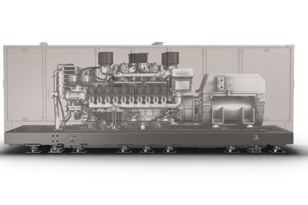 Rolls-Royce will deliver mtu Series 4000 gensets similar to the one pictured for the F126 frigates, bedded on specialist mounts and surrounded by an acoustic enclosure. Not pictured: the mtu SCR system for fulfilling the IMO III emissions directive.