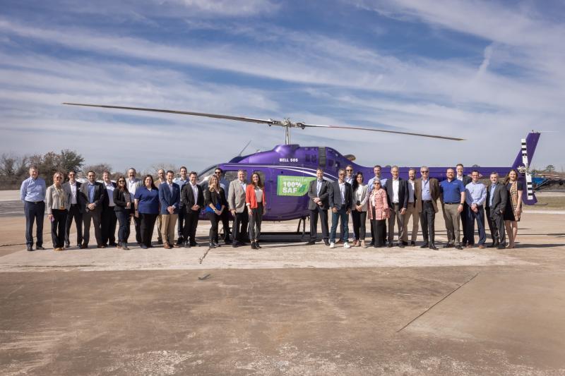 The team behind Bell 505 100% SAF