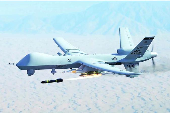 صاروخ موجّه مضاد للدبابات AGM-114 Hellfire أُطلق طائرة MQ-9 Reaper