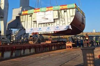 Navantia lays the keel of the eighth corvette for Saudi Arabia at the San Fernando shipyard